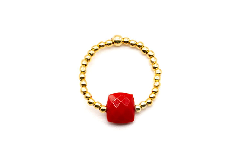 R24 Ring Tiny Square Red