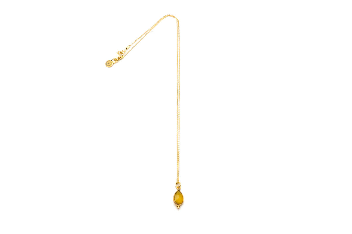 Halskette Fine Jewelry Sterlingsilber Anhänger Chalcedon gelb