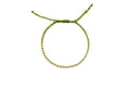Geflochtenes Macramé-Armband in Grün mit vergoldeten Sterlingsilber-Perlen und Zugverschluss