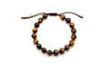 Geflochtenes Macramé-Armband mit Tigerauge-Perlen und verstellbarem Zugband