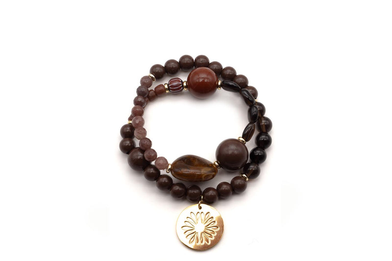 A26 Chunky Twin Sweet Chestnut – handgemachter Schmuck von Schmückstück