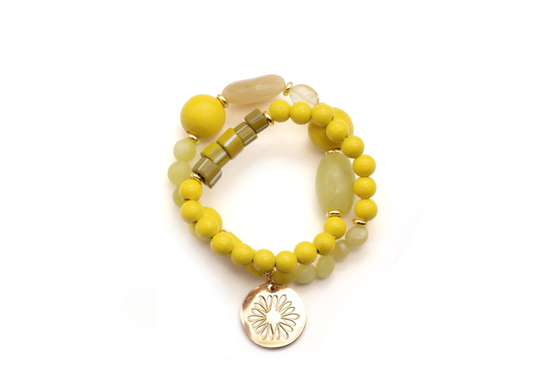 A26 Chunky Twin Sweet Lemon – handgemachter Schmuck von Schmückstück
