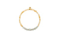 Armband auf Elastikband mit honigfarbenen Citrin-Perlen, hellblauen Aquamarin-Perlen und goldfarbenen Zwischenperlen