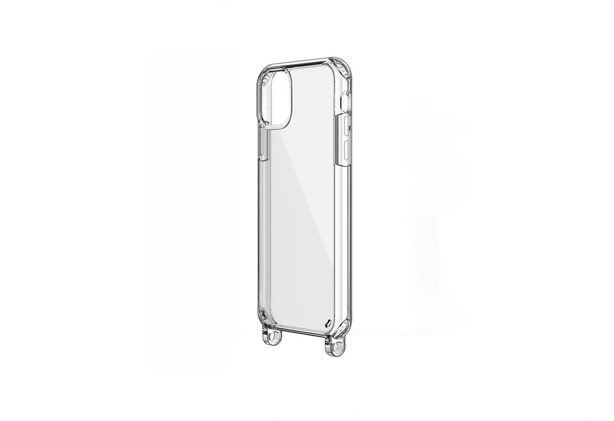 Transparente iPhone-Hülle aus TPU mit Loops zur Befestigung einer Handykette