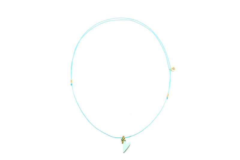 K26 Choker Blue Heart – handgemachter Schmuck von Schmückstück