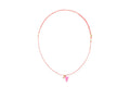 Rote Nylon-Choker mit rosa Herz-Anhänger aus Acryl und kleinem Rosenquarz-Anhänger