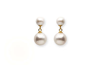 O26 Earring Double Sweet Pearl