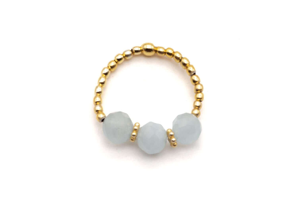 R25 Ring 3P Aqua – handgemachter Schmuck von Schmückstück