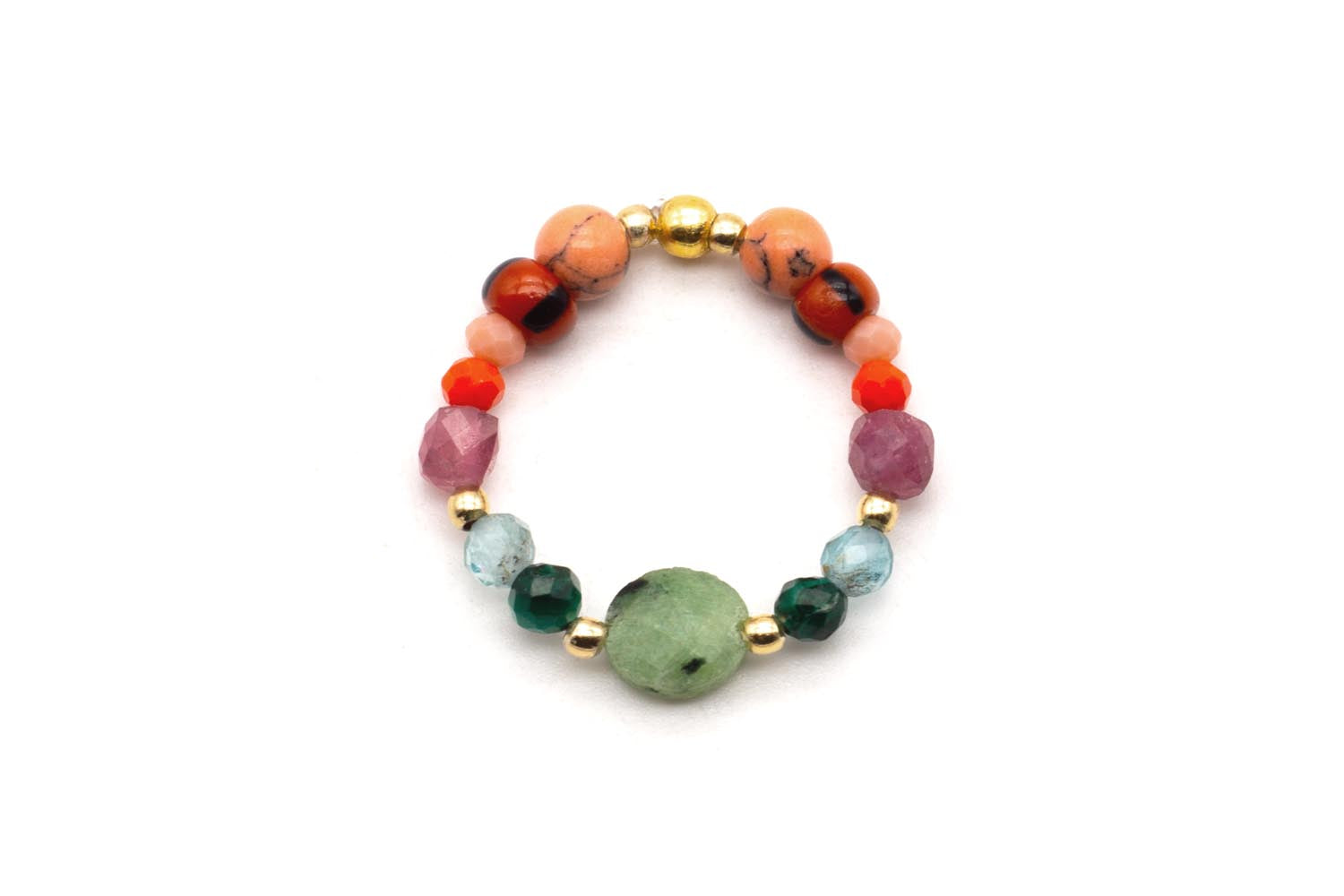 R26 Ring Colourful Emerald