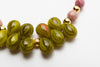 Edelstein Armband Rhodonit Rosenquarz Angelit grüne Kristalltropfen handgemacht