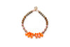 Edelsteinschmuck Armband Jaspis Mondstein Perlen Sterlingsilber Mala Single Tropfen orange Mala Single