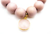 Edelsteine Armband beige rosa Sterlingsilber Mala Single Rosenquarz