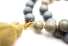 Edelstein Armband Mala Twin Jaspis Labradorit Anhänger Quaste