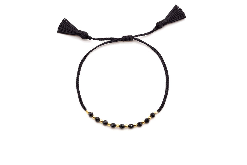 Armband onyx fein gewebt