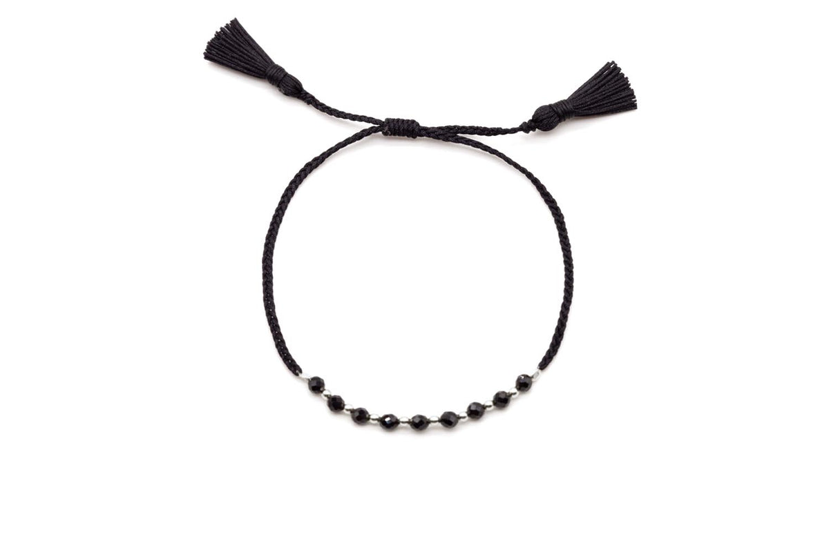 Armband onyx fein Makramee