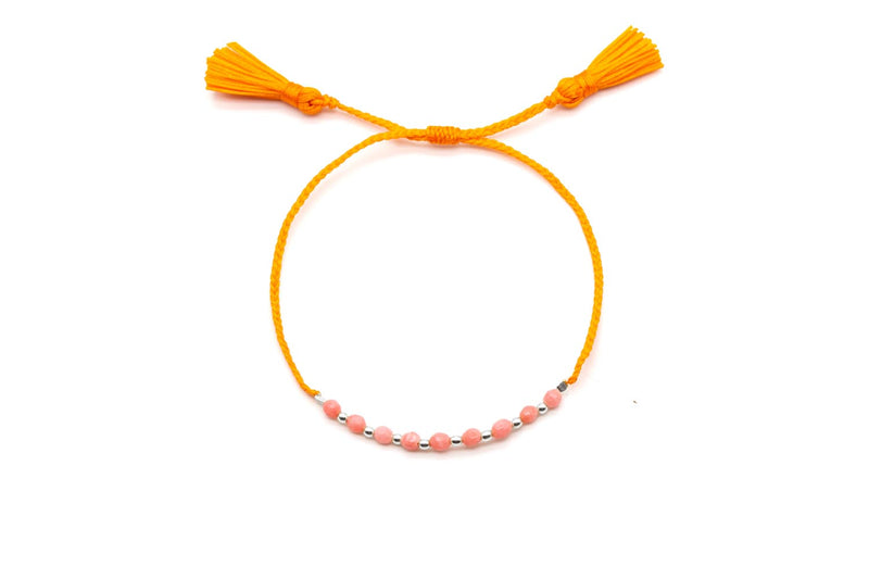 Armband pink orange Makramee
