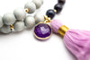 Edelstein Armband Amethyst Dumortierit doppelt gewickelt