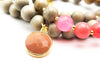 Armband Edelstein Jaspis Jade Koralle Mala Triple Indian Summer