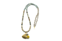 Halskette Boho lang jeans Farben Edelsteine Jaspis Labradorit Sterlingsilber