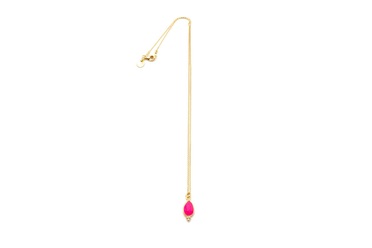 Halskette Fine Jewelry Sterlingsilber Anhänger Chalcedon pink