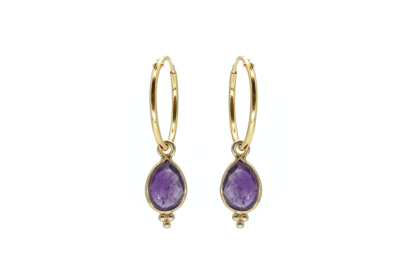 Ohrring Creole Edelstein violett Amethyst Sterlingsilber