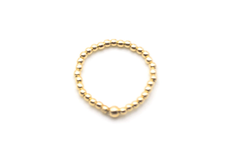 Ring Sterlingsilber vergoldet glänzende Perlen 2mm
