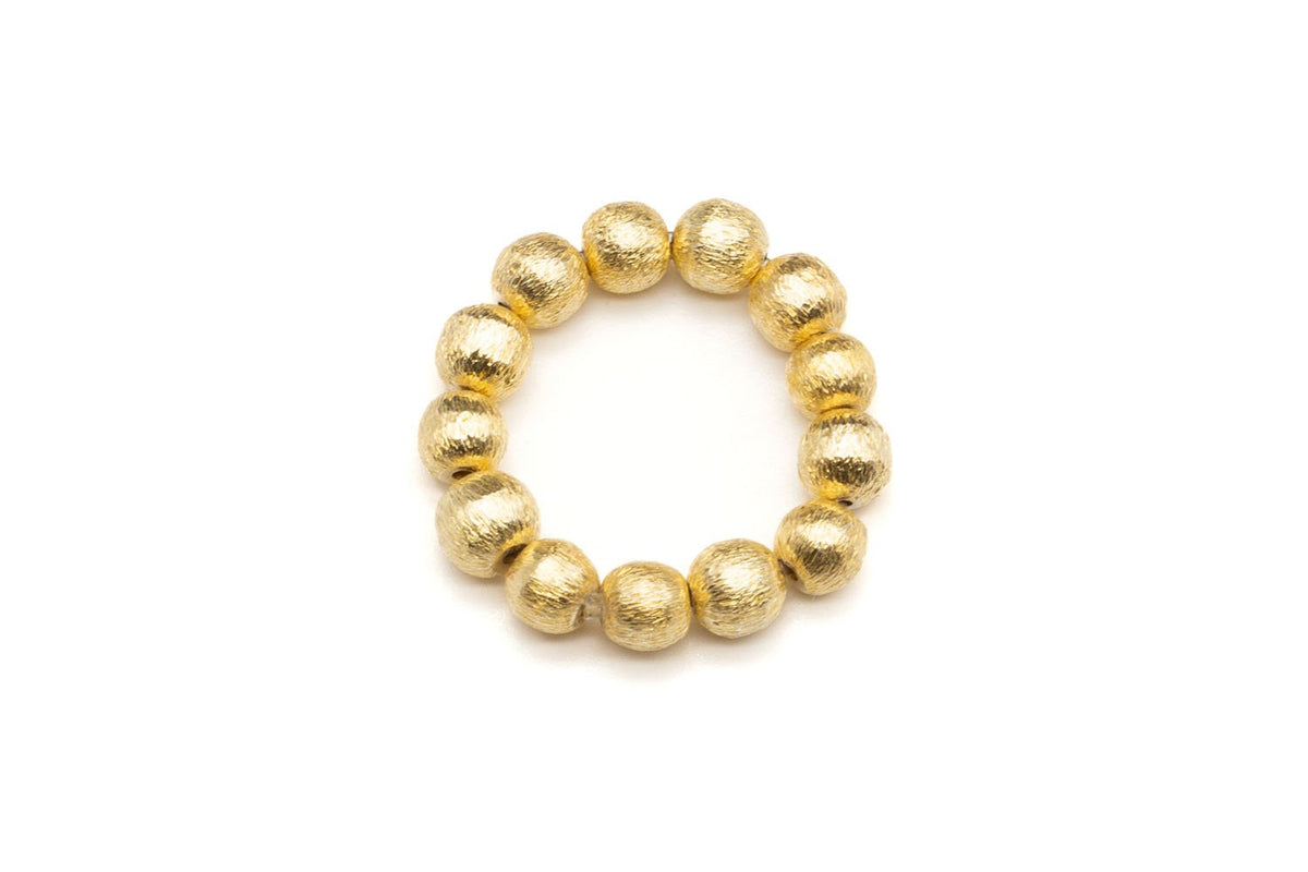 Ring Sterlingsilber vergoldet glänzend Perlen 5mm matt