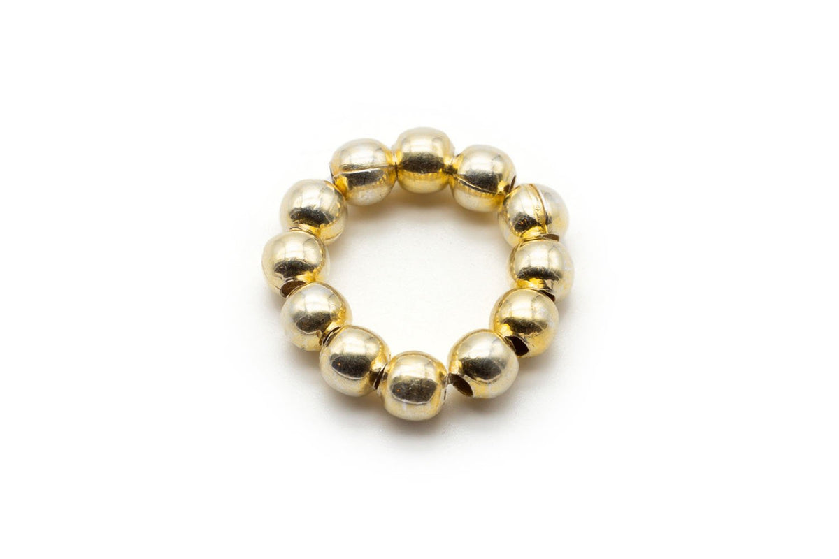 Ring Sterlingsilber vergoldet glänzende Perlen 5mm