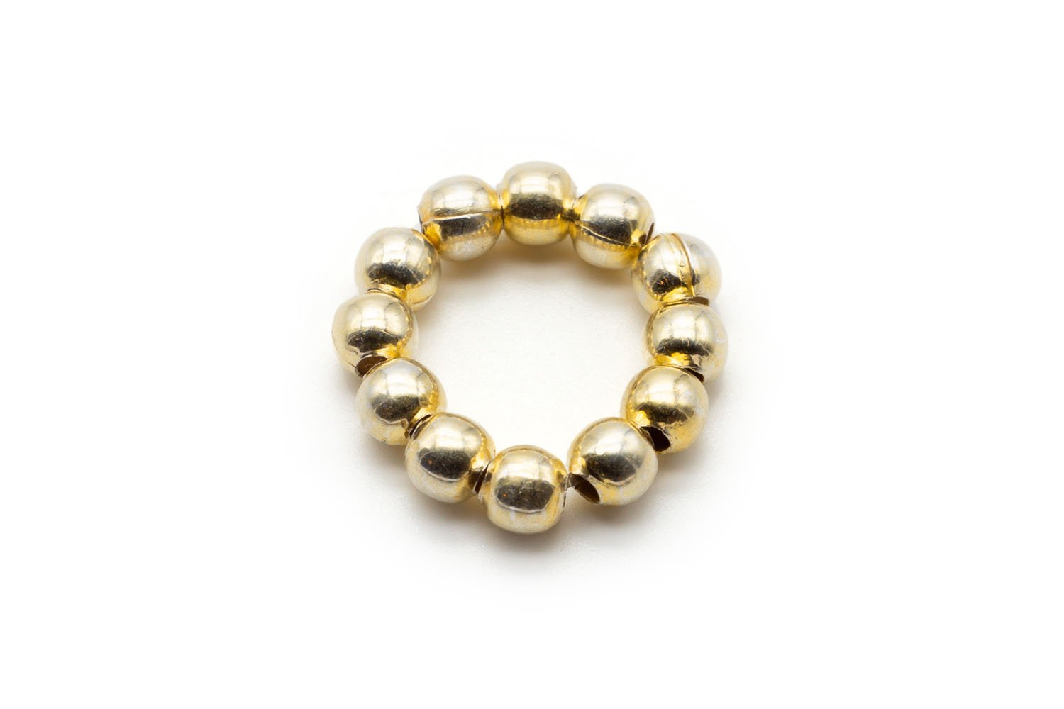 Ring Sterlingsilber vergoldet glänzende Perlen 5mm