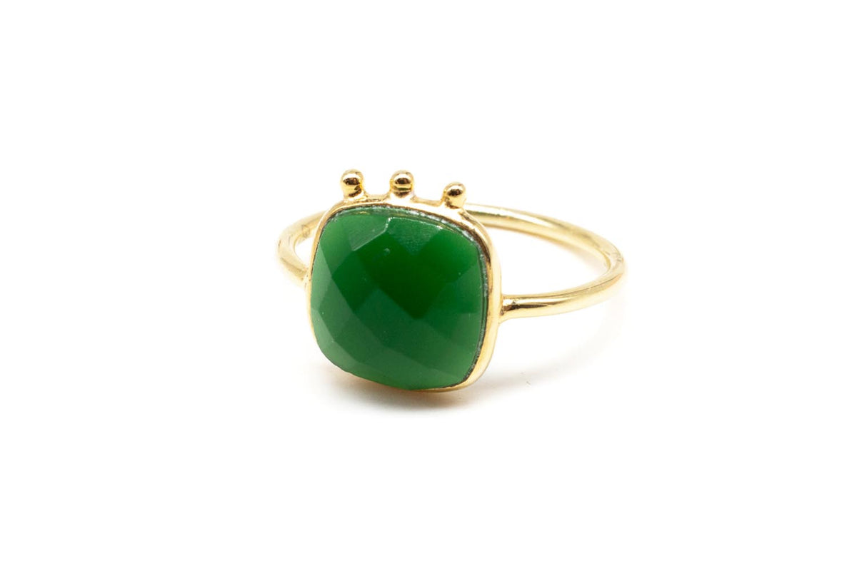 Ring Onyx grün Kissen Sterlingsilber