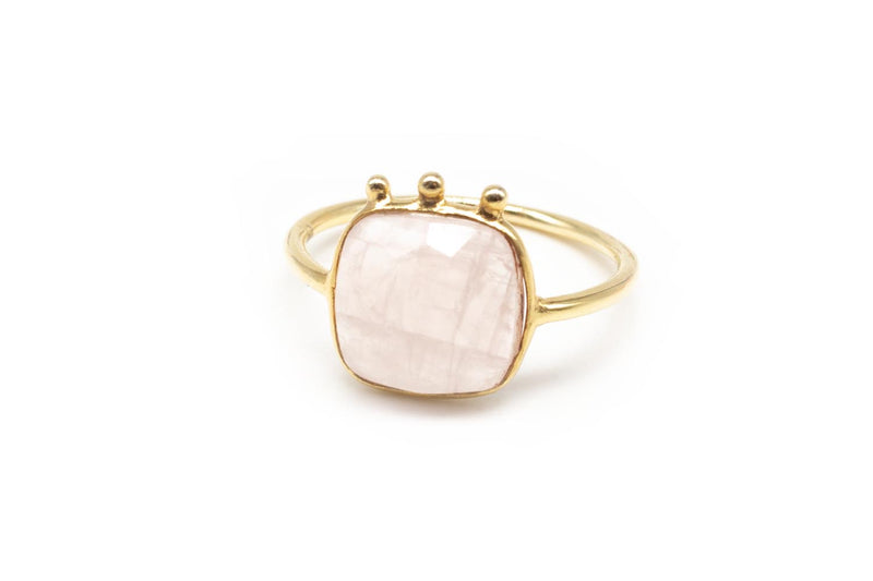 Ring Rosenquarz Kissen rosa